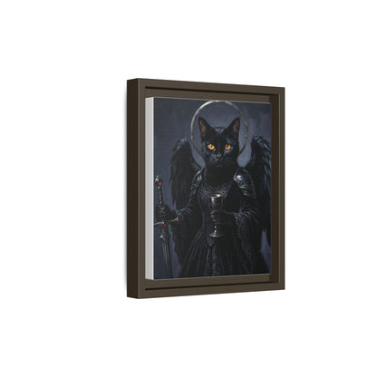 Gothic Black Cat with Halo & Chalice