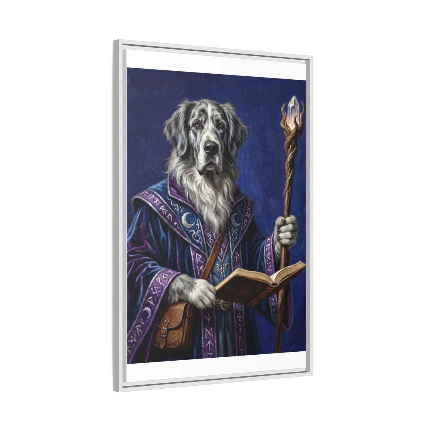 Wizard Dog Framed Canvas Print Mystic Canine Art