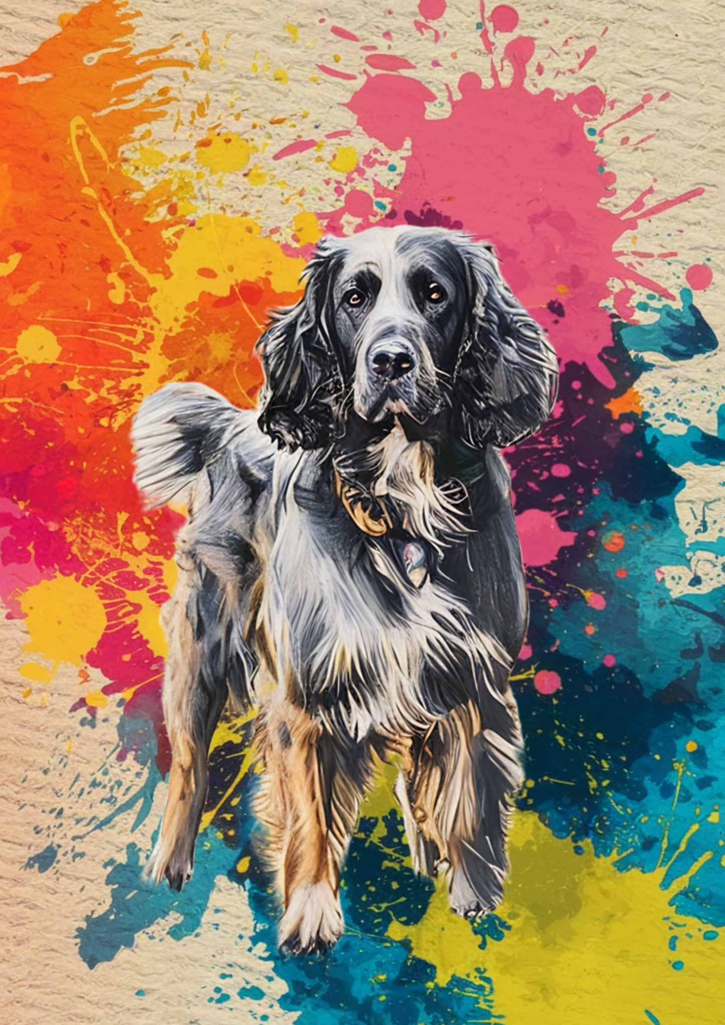 Custom Pet Portrait – Watercolour Splash Style Digital Artwork (75% OFF)